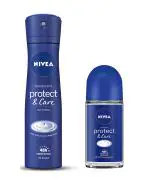 NIVEA Roll On Protect & Care, 50ml and Deodorant 150ml for Women Pack of-2
