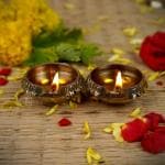 Denique Brass Kuber Diya Engraved Design Diyas Deepak Diya Oil Lamp for Pooja Pack of 2
