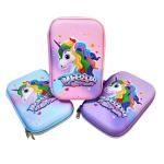 SHANAYA 3D Unicorn Head Hardtop Embossed Smiggle EVA Pencil Pouch Case (Random Color)