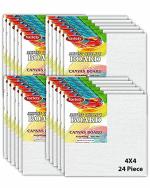 Variety Canvas Oil Painting White Canvas Board 4 x 4 Inch (Pack of 24)