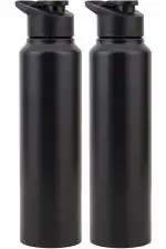 Luxuria Black Stainless Steel Sipper Water Bottle 1500ml (Pack of 2)