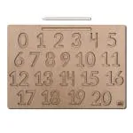 Mini Leaves Brown Wood Number Tracing Board 0 To 20 For Kids Ages 3-5