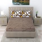 Home Blendz -300 TC SOFTEST 100 % COTTON FLAT BEDSHEET WITH PILLOW COVER (90*100 INCH , Double) BROWN AESTHETICS