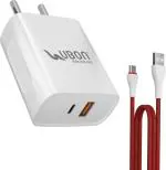 Ubon Ch 700 Pd Fast Charger With Type C and Usb Output 22 W 4 A Multiport Mobile Charger With Detachable Cable