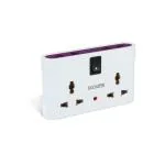 EcoLink White, Purple Secure 4 Way 6 A Portable Univeral Multiplug Adapter Extension Box with LED Indicator