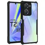 COBERTA Back Cover for Vivo T2x 5G Back Cover Case - Black Transparent