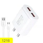 ORLIFE 2.4A 12w Dual USB Port 5V/2.4A Wall Charger, Comes with 1M Micro USB Cable.