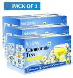 Nutrovally Chamomile Herbal Green Tea | 100% Natural Whole Leaf , Stress Relief ,Relaxing, & Good Sleep, | Green Tea bags 25 Pcs+25 Pcs+25 Pcs | 75 Teabags