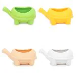 Joren Combo of 4 Multicolour TURTLE Shape Plastic Flower Pots | Small Planter | Decorative Gamla | Nursery Plant Container | Balcony Plant Container for Indoor & Outdoor Gardening Needs