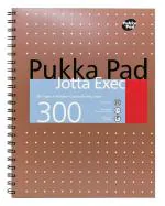 Pukka Pad A4 Size Single Line Ruled Notebook 300 Pages Wirebound Page Perforation Margin & 4 Hole Punched Executive Metallic Range