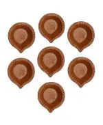 Spherulemuster Clay Designer Diya,Brown (10 x 5 x 3 cm)