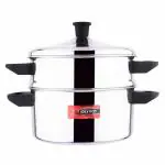 EuroStyle American Steamer 15 Standard Stainless Steel Steamer 2 Tier Structure For Vegetable, Momo's (Stainless Steel, EUS_AS_15_STD)