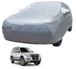MOCKHE Car Body Cover Compatible with Mitsubishi Pajero (Model : 2008-2014) with Mirror Pockets, Triple Stitched, Water Resistant Car Cover, Metallic Silver