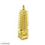 TRACES Metal Vastu Metal Education Tower Feng Shui Remedy | Education and Academic Success | Children Decorative Showpiece 13 cm | Brass Gold Color