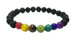 Feel Touch Mart 7 Chakra Bracelet Original Certified Cold Lava Genuine Saat Chakra Bracelet Handmade Beautiful 7 Chakra Natural Stone Multi Colour Bracelet Amaizng For Men & Women