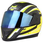 Ascone Phoenix Dx D1 Full Face Helmet for Men & Women, ISI, Matte Black/Neon, L
