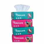 Origami Luxuria 3 Ply Facial Tissue Paper/Tissue Box - 20 x 20 cm - 100 Pulls Per Box - Pack of 4 - 400 Pulls