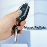 Dizaa Small Portable Emergency Key Chain Power Bank, HOLIDAY Mini Apple iOS Type Fast Finger Key Power Bank, Keychain Power Bank (iOS Type Plug)Mini Power Emergency Pod, Keychain Portable Charger)