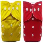 Swito Mart Fashionable/Trendy Baby Pocket Button Style Solid Reusable Cloth Diaper All in One Snap Adjustable Washable Diapers Nappies(Without Inserts) Durable for Toddlers/New Borns(YR;0-15 Months;3-12KG) ()