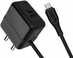 Ubon Black 2.4 A Wall Charger With Micro-Usb Cable