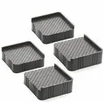 KAYAAN Multi-Purpose 4 Pieces Square Plastic Legs,Foot and Stand for Almirah, Wardrobe,Refrigerator