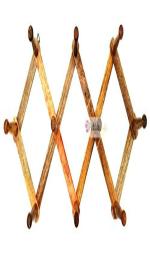 PEBBLECRAFTS Yellow Wooden Adjustable Wall Mount peg Hanger