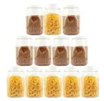 PEARPET Space Saver Plastic Kitchen Storage Container Jar Set 1500 ML Pack of 12