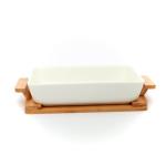 EZ Life White Wood and Ceramic Hot Server Tray (Set Of 2) Pack of 1