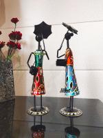 Blissful Decors Handicrafts Iron Umbrella Lady Doll Set Handmade Decorative Gift Item Showpiece for Home Decor Set of 2 Home Decor table decor for Decoration