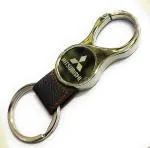Jdp Novelty Brown Metal Round Shape Mitsubishi Cars Keychain