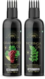 Desi Crew Grapeseed and Moringa Oil for Skin, Body and Hair Care 100 ml Each