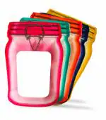 DailySo 100 Grams Plastic Transparent Bottle Shape Pouches Pack of 10 Pcs Available in Multicolor