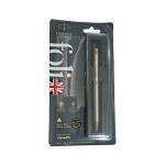 PARKER FOLIO STAINLESS STEEL GOLD TRIM BALL PEN PACK OF 2
