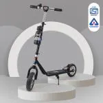 DASH 2 Wheel Power Ranger Scooter with Sipper, Bell, Side Stand and Height Adjustable Handle for Kids (Upto 12 Years, Capacity 60 kg, Black)