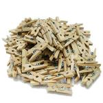 Lakeer 100 Pcs Mini Wooden Clips 25mm for Photo Hanging/Holding, Party Decoration, Wall Hanging, Craft DIY Work Home Decoration Pack of 100 Clips