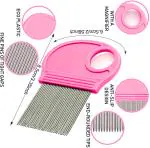 Q D Lice Comb Remove Lice Nit Eggs Dust Dandruff Megnify Pink color for Women Kids Girl Babies