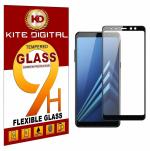 Kite Digital Samsung A8 PLUS (2018) BLACK 5D Premium Tempered Glass Screen Protector Slim 9H Hard 2.5D