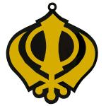 Divya Mantra Yellow And Black Acrylic Sikh Khanda,DVYM0006013