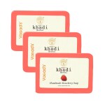 Vagad's Khadi Strawberry Soap 125gm | Gives Soft and Smooth Skin | | Free from Parabens | Pack of 3