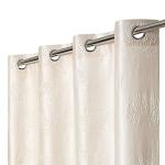 Grihshobha Cream Floral Polyester Window Curtains (152.9 x 121.9 cm) (Pack of 2)