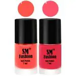 SM FASHION Long Lasting Nail Polish | Nail Paint Combo 7 ml Each) - Set of 2 Baby Pink-Dark Pink