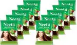 Neeta Henna Powder for Hair, Henna-Based Hair Color with Amla, Shikakai, Heena, Aloe Vera & Hibiscus for Smooth, Silky Hair, Adds Shine, Natural Brown, Herbal Formula with 5 Herbs - 15g per Pack, Pack of 10