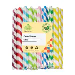 Shrayati Paper Straws: 6 mm, 100 Pcs Pack of 1, Eco-Friendly Straws for Drinking Juice, Ideal Paper Straw for Kids, Sustainable and Biodegradable