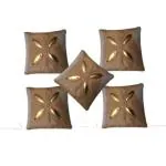 MS ENTERPRISES Beige Striped Cushion Cover 40 * 40 CMS Pack of 5