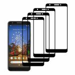 Kite Digital Google Pixel 3A XL (Black) Tempered Glass Screen Protector with Edge to Edge Coverage and Easy Installation Kit (Pack of 4)