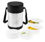 King International Stainless Steel Food Grade Bento Vintage Hot Case Tiffin Box, Traditional Indian Lunch Box,Tiffin Box,Food Container,Indian Tiffin, Food Storage Container (4 Tier) |100% BPA Free