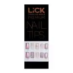 Lick 30 Pcs Pink Mettalic Reusable Artificial Acrylic Nails Set with Application Kit