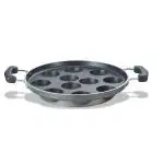 Prestige Omega Select Plus Teflon Coating Residue-free Cooking Round Base 11 Pits Paniyarakkal 25 cm (Black)