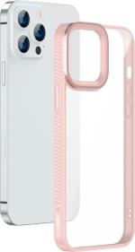 Baseus Pink Plastic Mobile Back Cover for iPhone 13 Pro Crystal Hard Case