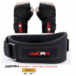 LYCAN Combo Fitness Gym Belt (S)Size(26-28) & Hwrap Black Gym & Fitness Kit